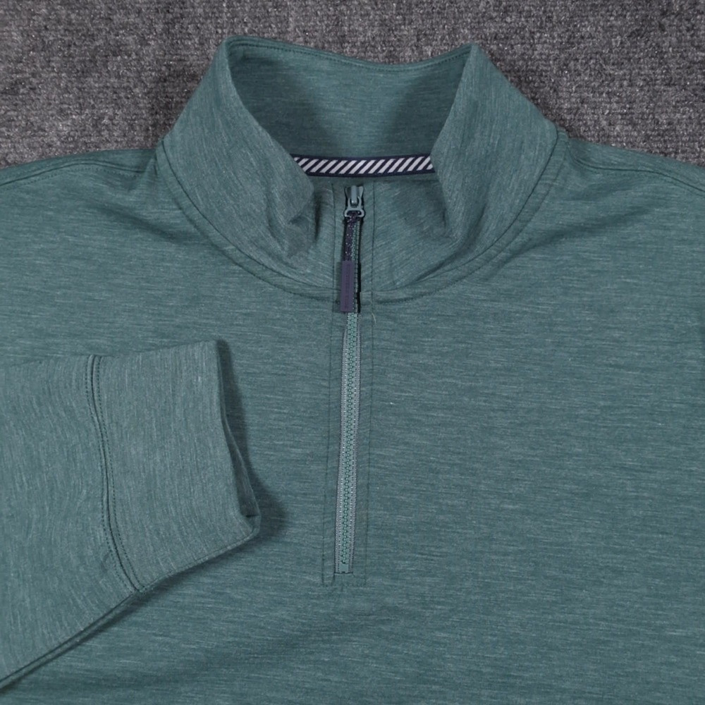 NWT Southern Tide Whyche Interlock Pullover Mens L Heather Salt Meadow 1/4 Zip